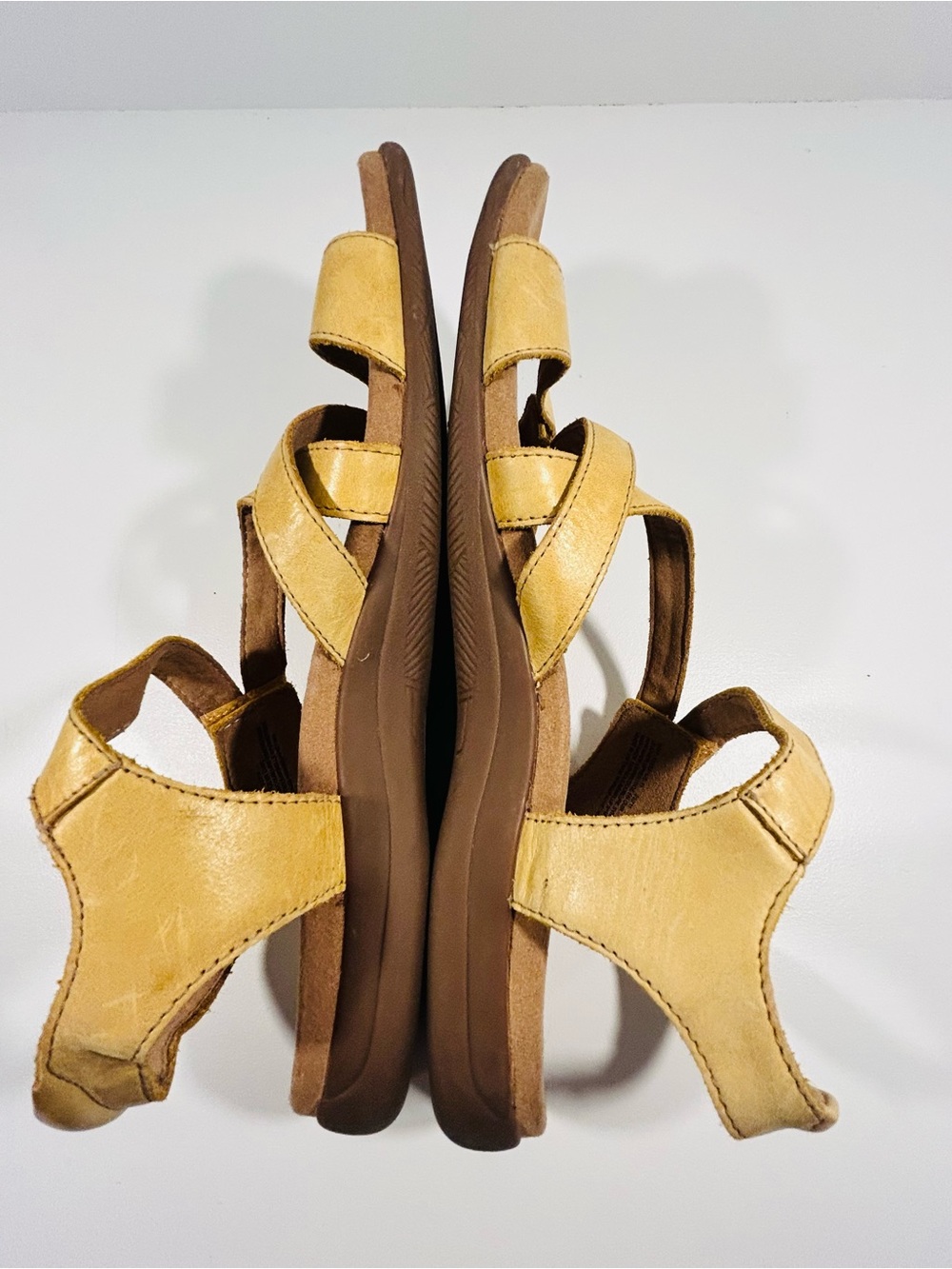 Taos Leather Comfort Sandals Womens 11 US Yellow Adjustable Slingback - Picture 8 of 11